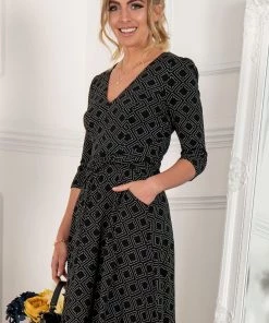 Jolie Moi Delylah Black V-Neck Midi Dress -Jolie Moi Sales unnamed file 397 scaled