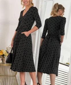 Jolie Moi Delylah Black V-Neck Midi Dress -Jolie Moi Sales unnamed file 398 scaled