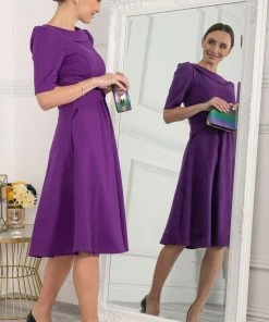 Jolie Moi Purple Maayan Fold Neck Dress -Jolie Moi Sales unnamed file 403 scaled