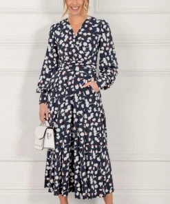 Jolie Moi Nancy Blue Long Sleeve Maxi Dress