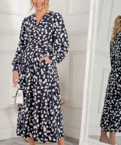 Jolie Moi Nancy Blue Long Sleeve Maxi Dress -Jolie Moi Sales unnamed file 417 scaled