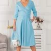 Jolie Moi Blue Paige 3/4 Sleeve Wrap Dress -Jolie Moi Sales unnamed file 42