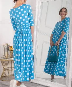 Jolie Moi Blue Deasia Polka Dot Print Maxi Dress -Jolie Moi Sales unnamed file 422 scaled