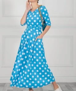 Jolie Moi Blue Deasia Polka Dot Print Maxi Dress -Jolie Moi Sales unnamed file 426