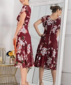 Jolie Moi Acela Red Floral Print Mesh Dress -Jolie Moi Sales unnamed file 430 scaled