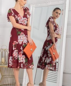 Jolie Moi Acela Red Floral Print Mesh Dress -Jolie Moi Sales unnamed file 431 scaled