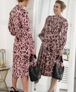 Jolie Moi Pink Kathryn Long Sleeve Midi Dress -Jolie Moi Sales unnamed file 439 scaled