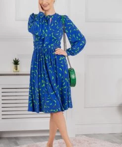 Jolie Moi Allyn Blue Bow Neck Long Sleeve Dress -Jolie Moi Sales unnamed file 450 scaled