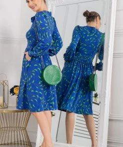 Jolie Moi Allyn Blue Bow Neck Long Sleeve Dress -Jolie Moi Sales unnamed file 451 scaled