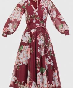 Jolie Moi Red Gabriel Twist Waist Midi Dress -Jolie Moi Sales unnamed file 479 scaled