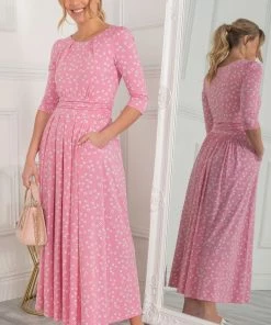 Jolie Moi Denisse Pink Spotty Jersey Maxi Dress -Jolie Moi Sales unnamed file 489 scaled