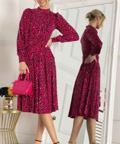 Jolie Moi Pink Vesper Long Sleeve Midi Dress -Jolie Moi Sales unnamed file 50 scaled