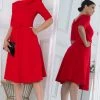 Jolie Moi Red Maayan Fold Neck Dress -Jolie Moi Sales unnamed file 514