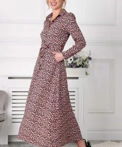 Jolie Moi Pink Lucia Print Shirt Maxi Dress -Jolie Moi Sales unnamed file 523 scaled