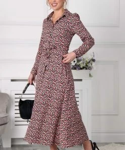 Jolie Moi Pink Lucia Print Shirt Maxi Dress -Jolie Moi Sales unnamed file 525 scaled