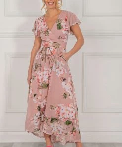 Jolie Moi Eleanor Pink Wrap Mesh Maxi Dress -Jolie Moi Sales unnamed file 531 scaled