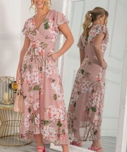 Jolie Moi Eleanor Pink Wrap Mesh Maxi Dress -Jolie Moi Sales unnamed file 532 scaled