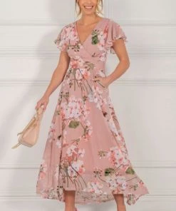 Jolie Moi Eleanor Pink Wrap Mesh Maxi Dress -Jolie Moi Sales unnamed file 533