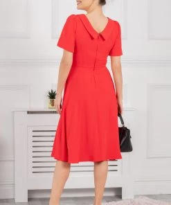 Jolie Moi Red Debora Button Neck Dress 11 Jolie Moi Red Debora Button Neck Dress -Jolie Moi Sales unnamed file 536 scaled