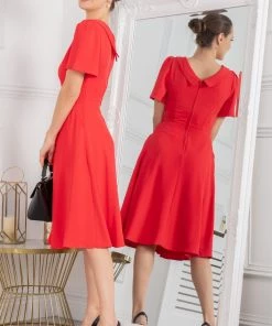 Jolie Moi Red Debora Button Neck Dress 12 Jolie Moi Red Debora Button Neck Dress -Jolie Moi Sales unnamed file 537 scaled