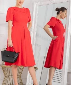 Jolie Moi Red Debora Button Neck Dress 13 Jolie Moi Red Debora Button Neck Dress -Jolie Moi Sales unnamed file 538 scaled