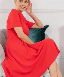 Jolie Moi Red Debora Button Neck Dress 14 Jolie Moi Red Debora Button Neck Dress -Jolie Moi Sales unnamed file 539 scaled