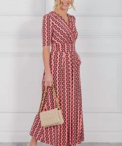 Jolie Moi Genesis Pink Print Wrap Maxi Dress -Jolie Moi Sales unnamed file 550 scaled
