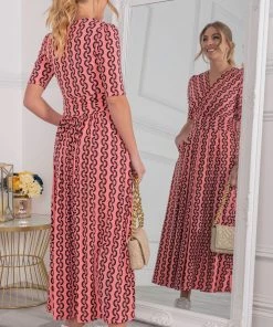 Jolie Moi Genesis Pink Print Wrap Maxi Dress -Jolie Moi Sales unnamed file 552 scaled