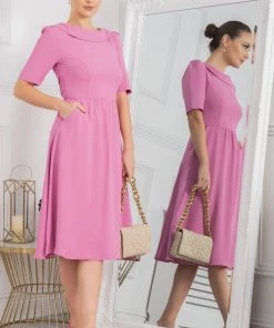Jolie Moi Gemma Pink Belted Midi Dress -Jolie Moi Sales unnamed file 564 scaled