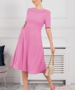 Jolie Moi Gemma Pink Belted Midi Dress -Jolie Moi Sales unnamed file 566 scaled