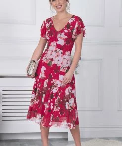 Jolie Moi Acela Pink Floral Print Mesh Dress -Jolie Moi Sales unnamed file 57 scaled