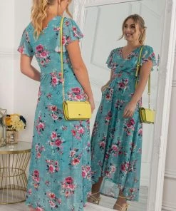 Jolie Moi Green Eliza Dip Hem Mesh Maxi Dress -Jolie Moi Sales unnamed file 570 scaled