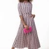 Jolie Moi Pink Pauline 3/4 Sleeve Maxi Dress -Jolie Moi Sales unnamed file 574