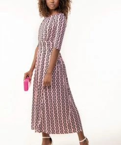 Jolie Moi Pink Pauline 3/4 Sleeve Maxi Dress -Jolie Moi Sales unnamed file 576 scaled
