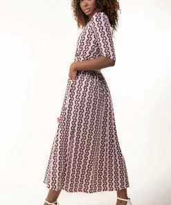Jolie Moi Pink Pauline 3/4 Sleeve Maxi Dress -Jolie Moi Sales unnamed file 577 scaled