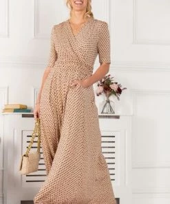 Jolie Moi Kendall Brown Wrap Front Maxi Dress -Jolie Moi Sales unnamed file 585