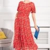 Jolie Moi Red Flare Sleeve Mesh Maxi Dress 2 Jolie Moi Red Flare Sleeve Mesh Maxi Dress -Jolie Moi Sales unnamed file 586