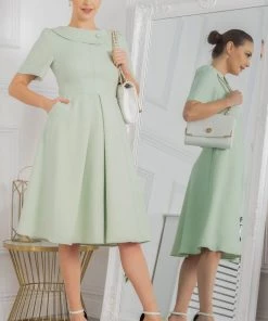 Jolie Moi Valery Green Button Collar Dress 11 Jolie Moi Valery Green Button Collar Dress -Jolie Moi Sales unnamed file 595 scaled