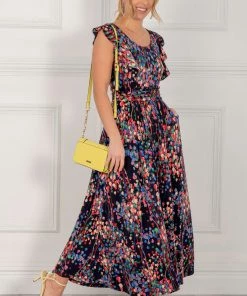 Jolie Moi Blue Adalena Frill Shoudler Maxi Dress -Jolie Moi Sales unnamed file 612 scaled