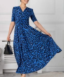 Jolie Moi Blue Beatrice Jersey Maxi Dress