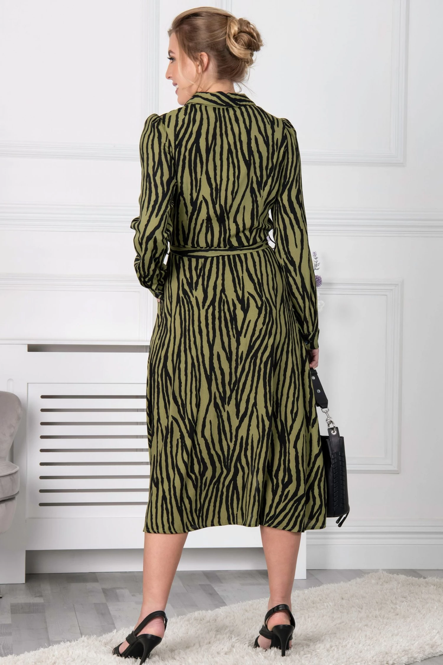 Jolie Moi Green Shea Viscose Shirt Midi Dress 4 Jolie Moi Green Shea Viscose Shirt Midi Dress - Image 2