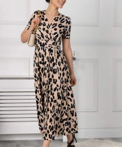 Jolie Moi Kiera Brown Wrap Front Maxi Dress -Jolie Moi Sales unnamed file 652 scaled
