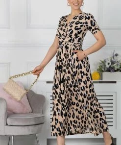Jolie Moi Kiera Brown Wrap Front Maxi Dress -Jolie Moi Sales unnamed file 653