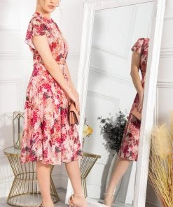 Jolie Moi Orange Luella Key Hole Mesh Dress -Jolie Moi Sales unnamed file 658 scaled