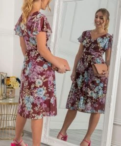 Jolie Moi Red Lylah Cross Front Mesh Dress -Jolie Moi Sales unnamed file 666 scaled