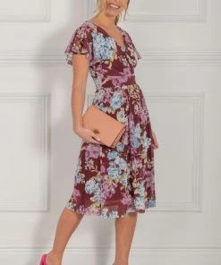 Jolie Moi Red Lylah Cross Front Mesh Dress -Jolie Moi Sales unnamed file 667