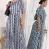 Jolie Moi Cierra Blue 3/4 Sleeve Maxi Dress -Jolie Moi Sales unnamed file 668