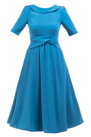 Jolie Moi Blue Darlene Twist Waist Midi Dress 9 Jolie Moi Blue Darlene Twist Waist Midi Dress - Image 7