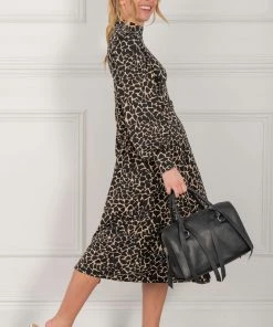 Jolie Moi Brown Kathryn Long Sleeve Midi Dress -Jolie Moi Sales unnamed file 685 scaled