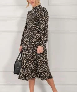 Jolie Moi Brown Kathryn Long Sleeve Midi Dress -Jolie Moi Sales unnamed file 686 scaled